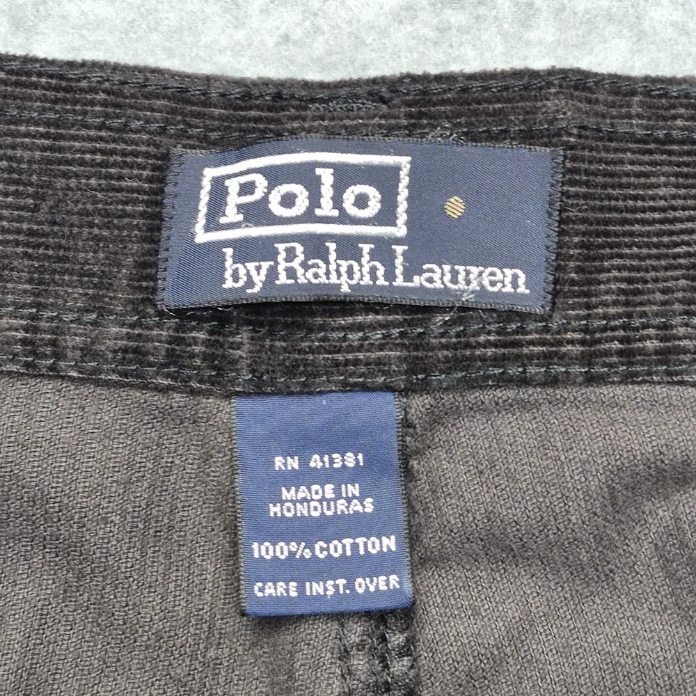 Vintage Polo Ralph Lauren Corduroy Shorts Men 35 Brown Cargo Gorpcore Skater Y2K - Picture 4 of 16